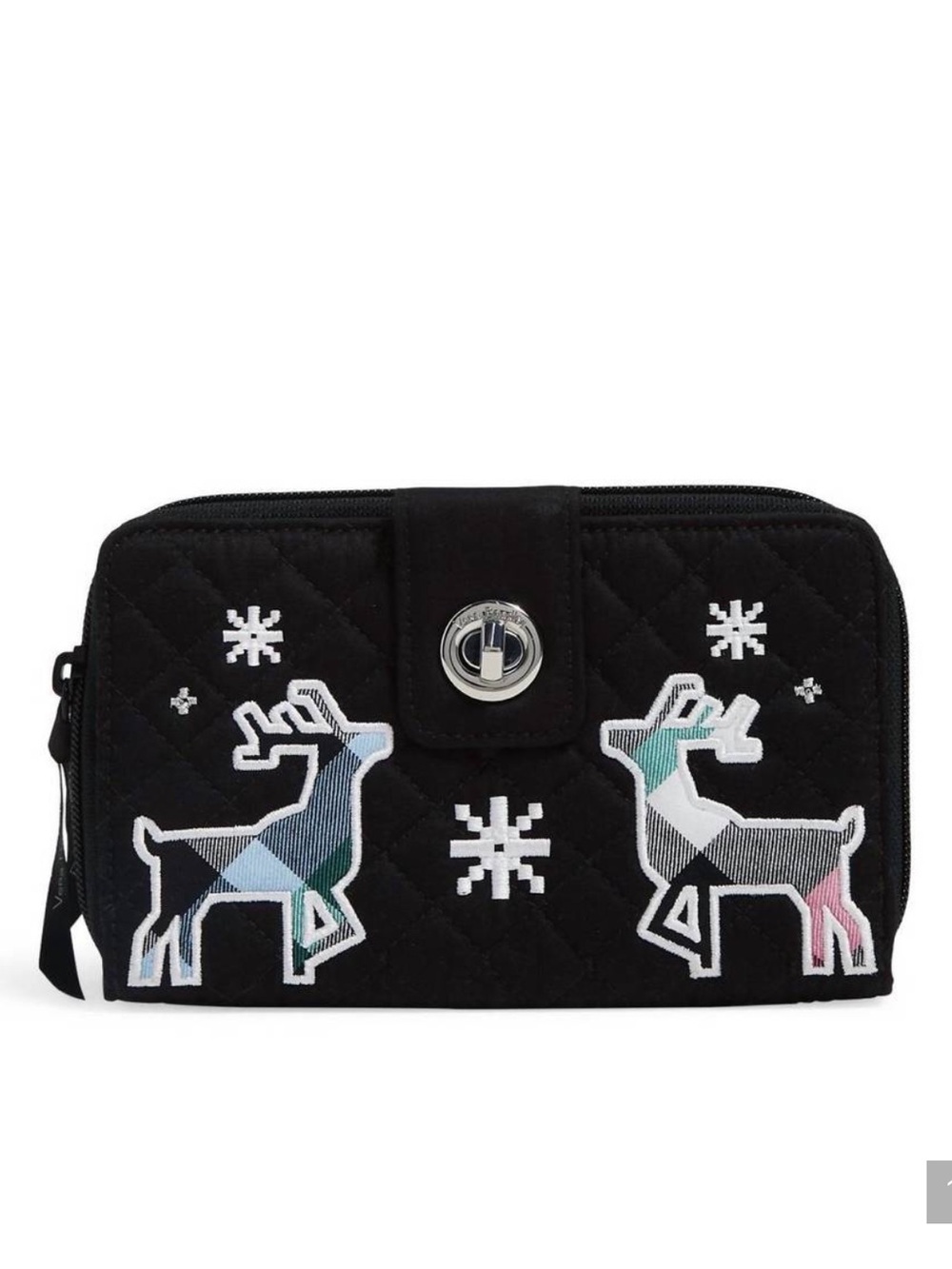 NEW VERA BRADLEY rfid turnlock wallet in nordic multi plaid